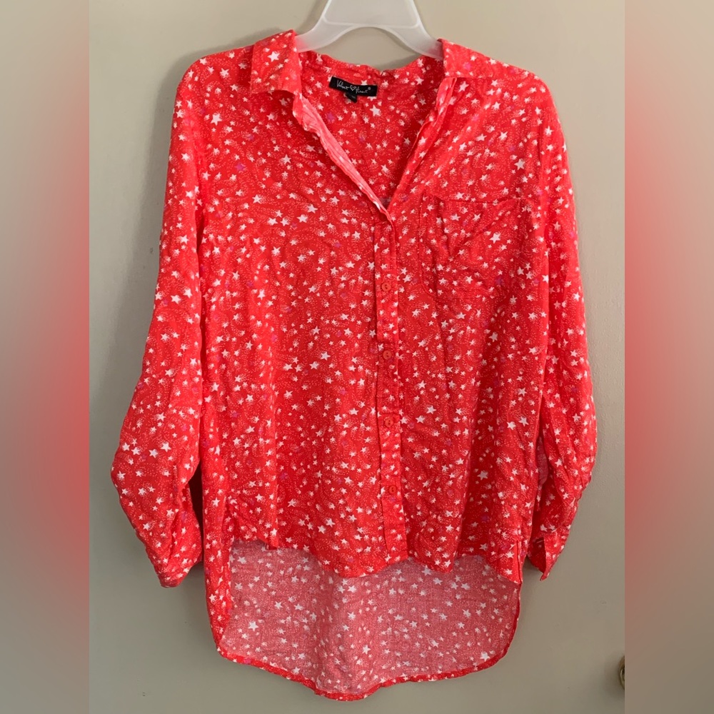 Velvet Heart Brand Button Front Star Print Top